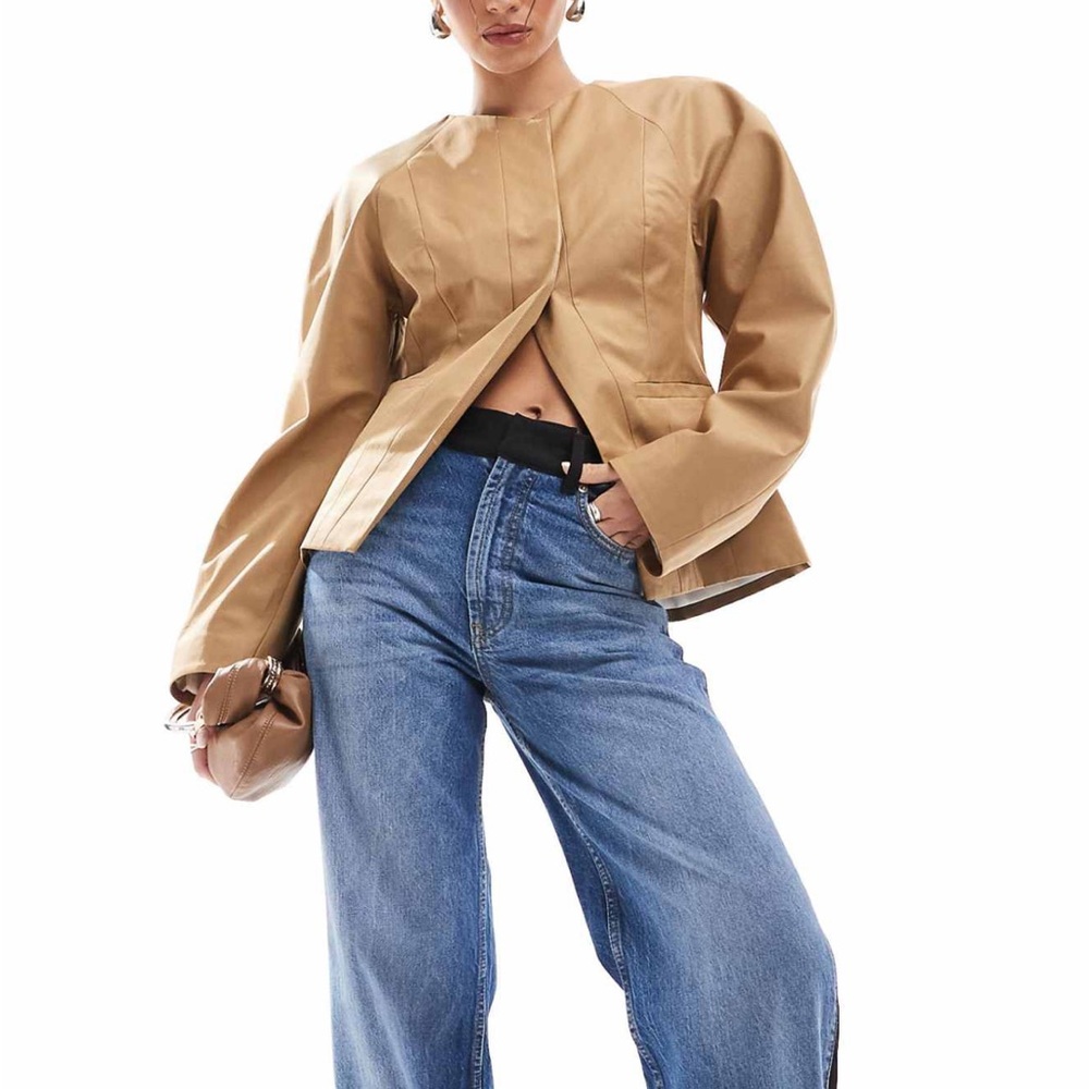 ASOS Tan Blazer with Belted Detail - Picture 4 of 5